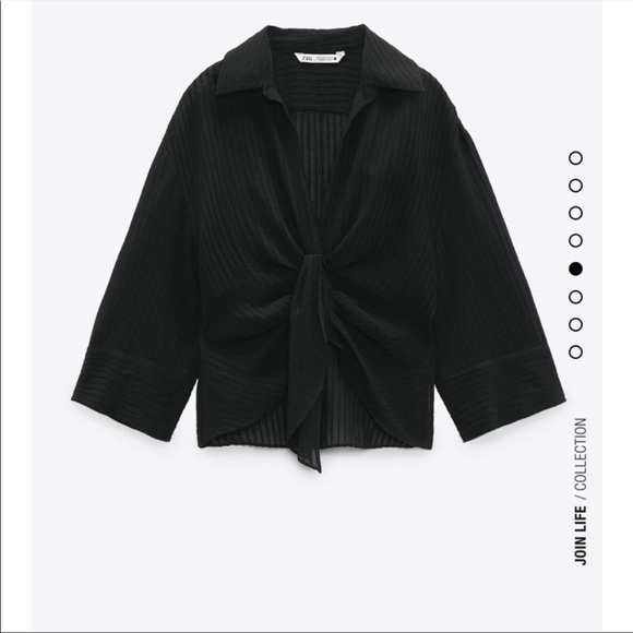 Zara KNOTTED DRAPED TOP - Picture 2 of 3